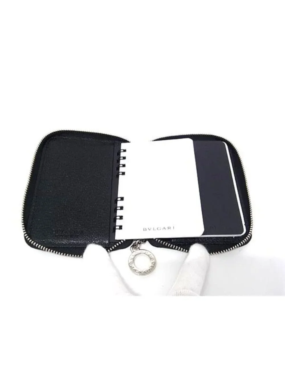 Bvlgari Logo Mania Nylon Canvas Notebook Cover Schedule Book Black Agenda